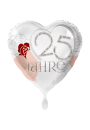 Folienballon Herz 25 zur Silberhochzeit